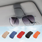 Sunglass Holder for Car Visor Sunglasses Clip Magnetic Leather Glasses Eyeglass Holder Interior Car Accessories for Woman Man - 2 Packs Gray