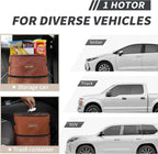 HOTOR Car Trash Can, Multifunctional Car Accessory for Interior Car Stuff Storage with Compact Design, Waterproof Car Organizer and Storage with Adjustable Straps, Magnetic Snaps (Brown)