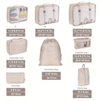 9 Set PacCubes, Lightweight Travel LuggaOrganizer With Shoe Bag, Toiletry Bag &amp; Laundry Bag