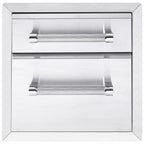 18-Inch SS Double Access Drawer - Small Top Drawer