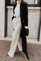 Loose Solid Color Long Sleeve Long Coat