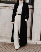 Loose Solid Color Long Sleeve Long Coat