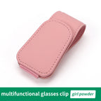 Car Visor Sunglass Holder, Magnetic PU Leather Glasses Eyeglass Hanger Clip For Car Sunglasses Holder And Ticket Card Clip For Car Visor Accessories