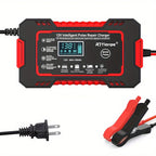 Car Battery Charger 12V 6A Pulse Repair LCD Display Smart Fast CharAGM Deep Cycle GEL Lead-Acid Charger For Auto Motorcycle