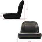Lawn Mower, Garden Tractor UTV / ATV Seat Black High Back Vinyl Universal Mount B1LGT100BL