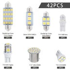42PCS Xenon White SMD LED Bulb - 6000K Interior Light Bulbs for Cars, RVs &amp; Trunks - T10 Reading Light