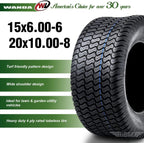 Set of 4 New Lawn Mower Turf Tires 15x6-6 Front & 20x10-8 Rear /4PR -13016/13040