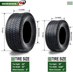 Set of 4 New Lawn Mower Turf Tires 15x6-6 Front & 20x10-8 Rear /4PR -13016/13040