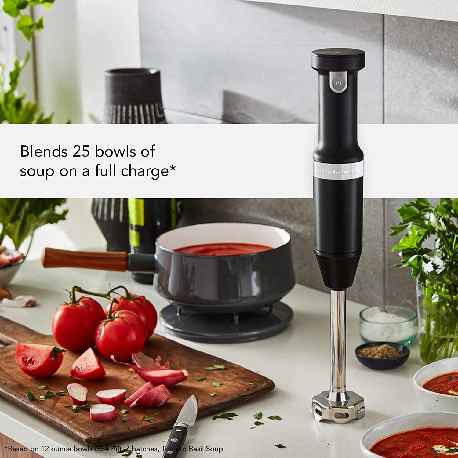 KitchenAid Cordless Variable Speed Hand Blender with Chopper and Whisk Attachment - KHBBV83