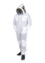 Sting Proof Premium 3 Layer Unisex White Mesh Beekeeping Suit Ultra Ventilated Beekeeping Suit Fencing Veil-L