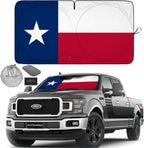 Autoamerics 1-Piece Windshield Sun Shade American Texas Flag USA Patriotic  - Foldable Car Front Window Sunshade for Sedans SUV Truck - Blocks Max UV Rays and Keeps Your Vehicle Cool - X-Large