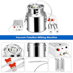 14L MilMachine for Cows Farms Or Daily Family,Electric Vacuum Pulsation Suction Pump Milker Machine,Portable Automatic Cattle MilEquipment with Brush Milk Lining (14L) …