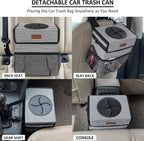 Vankor Car Trash Can for Car Cute, Car Trash Bag Bin Hanging Waterproof Automotive Car Garbage Cans Leak Proof Vehicle Trash Can Stripe