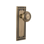 Mission Plate 2-3/8 in. Backset Antique Brass Privacy Bed/Bath Deco Door Knob