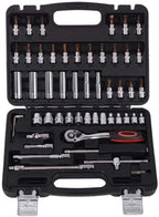 Sturdy Wrench 53pcs 1/4" Socket Ratchet Car Repair Tool Case Precision Sleeve Universal Joint Hardware Kit Auto Repairing Hand Wrench Tool Set Repair Tools Safety