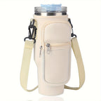 Water Bottle Carrier Bag with Phone Pocket for Stanley 40oz Tumbler with Handle Neoprene Water Bottle Holder Pouch with Adjustable Strap Bollus wit