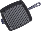 Staub Cast Iron 10-inch Square Grill Pan - Dark Blue, Made in France