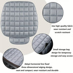 1pc Car Seat Cushion, Non-Slip Rubber Bottom With StoraPouch, Premium Comfort Memory Foam, Driver Seat Back Seat Cushion, Car Seat Pad Universal