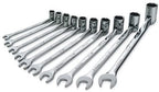 SK Professional Tools 86142 10-Piece 12-Point Metric Flex Combination Wrench Set - SuperKrome Finish, Set of 10 Chrome Wrenches Made in USA