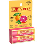 Burt's Bees Lip Balm, Moisturizing Lip Care, for All Day Hydration, 100% Natural, Pink Grapefruit with Beeswax &amp; Fruit Extracts (2 Pack)