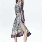 bohemian style v-neck long sleeve kimono