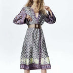 bohemian style v-neck long sleeve kimono