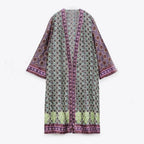 bohemian style v-neck long sleeve kimono