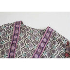 bohemian style v-neck long sleeve kimono