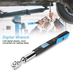 PENFU Wrench Digital Ratchet Wrench, 3/8'' 60N.m High Accuracy Electronic Torsion Bidirectional Ratchet Head Wrench for Manufacturing Maintenance Testing Institutions Hand Repair Tool