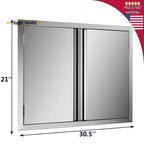 31" OUTDOOR KITCHEN / BBQ ISLAND  STEEL DOUBLE WALLED DOOR USA