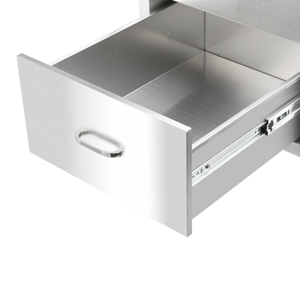 23"x18"x23" Outdoor Kitchen Drawer BBQ  Steel Access Drawer Silver