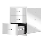 23"x18"x23" Outdoor Kitchen Drawer BBQ  Steel Access Drawer Silver