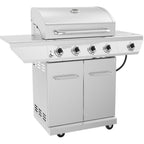 4-Burner Propane Gas Grill  Steel with Side Burner Electronic Ignition