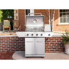 4-Burner Propane Gas Grill  Steel with Side Burner Electronic Ignition