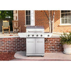 4-Burner Propane Gas Grill  Steel with Side Burner Electronic Ignition