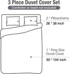 Lekesky Reversible Duvet Cover King Size, White Black Tree Branch Pattern Comforter Cover King 3pc Super Soft Microfiber Breathable Botanical Bedding Sets with Zipper Ties
