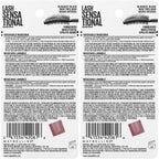 Maybelline Lash Sensational Washable Mascara, Lengthening and Volumizing for a Full Fan Effect, Blackest Black, 2 Count