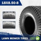 MaxAuto 18x8.50-8 18x8.5x8 Lawn Mower Golf Cart Turf Tires 4PR P332, Set of 2