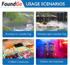 FoundGo Ultrasonic Fog Maker Fogger Machine Air Humidifier Mist Maker for Water Fountain Pond with Buoy/250W Power Adapter/6 Replacement Discs (6 Heads)