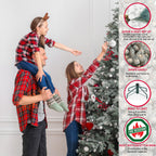 Puleo International 6.5 ft. Pre-Lit Slim Flocked Aspen Fir Artificial Christmas Tree with 450 UL-Listed Clear Lights