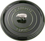Staub Cast Iron 6-qt Cochon Shallow Wide Round Cocotte - Basil, Made in France