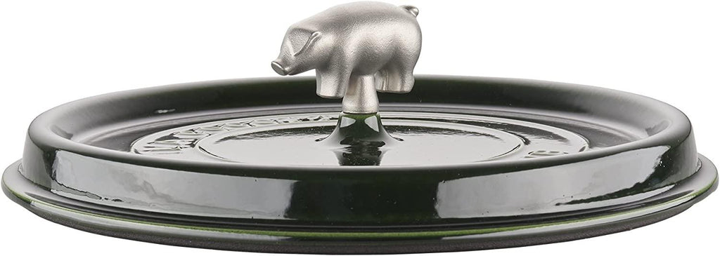 Staub Cast Iron 6-qt Cochon Shallow Wide Round Cocotte - Basil, Made in France