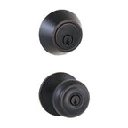 Hartford Aged Bronze Entry Knob and Single Cylinder Deadbolt Combo Pack