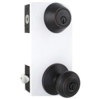Hartford Aged Bronze Entry Knob and Single Cylinder Deadbolt Combo Pack