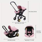 4 In 1Foldable Baby Stroller, A Good Helper For Mothers When Traveling, Shopping In Supermarkets, Baby Stroller Suitable For Christmas, Halloween, And Thanksgiving Gift