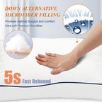 MZOIMZO Bed Pillows for Sleeping- King Size, Set of 2, Cooling Hotel Quality with Premium Soft Down Alternative Fill for Back, Stomach or Side Sleepers