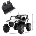 Uenjoy 12V Kids Ride on Toys Electric Battry-Powered Ride-On Truck Car RC Toy w/ Remote Control Realistic Off-Road UTV, Two Seater Ride On 3 Speeds WHITE