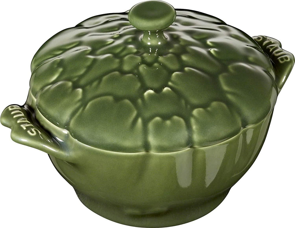 STAUB Ceramics Petite Artichoke Cocotte, 16-oz, Basil