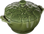 STAUB Ceramics Petite Artichoke Cocotte, 16-oz, Basil
