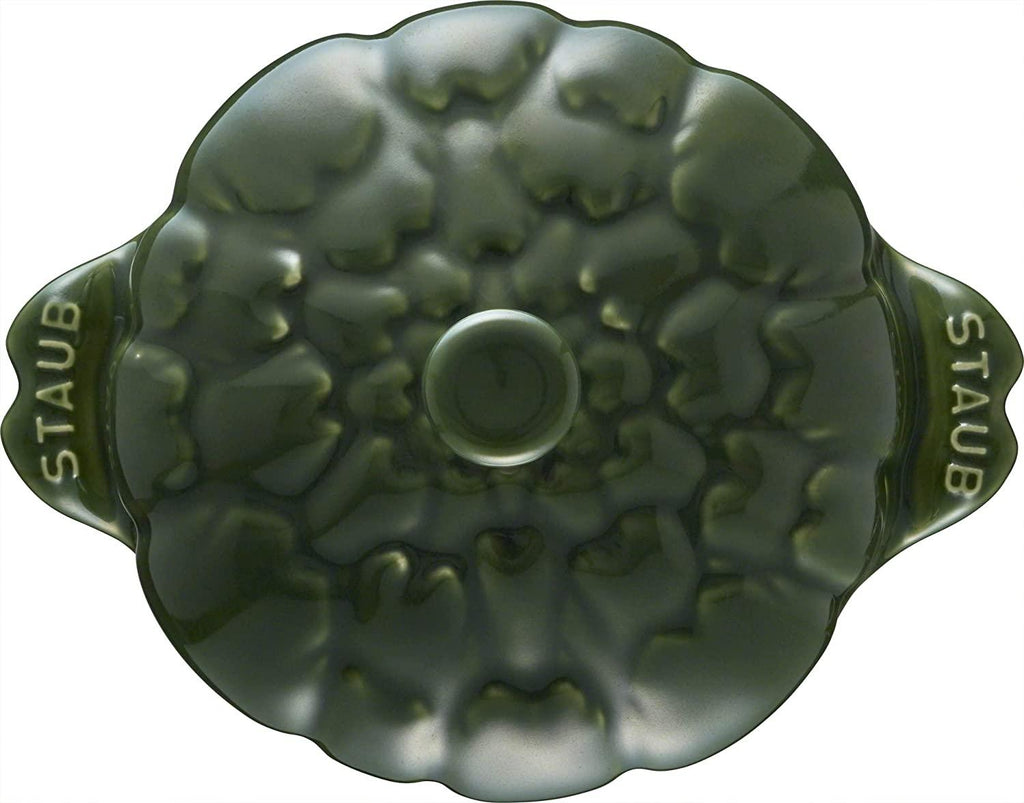 STAUB Ceramics Petite Artichoke Cocotte, 16-oz, Basil